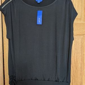 NWT Apt 9 black XL cap sleeves top